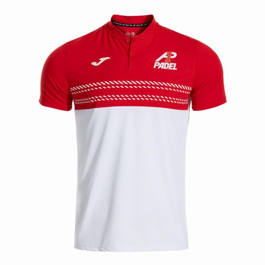 Joma A1 Polo Padel Branco Vermelho  Oferta + Barato