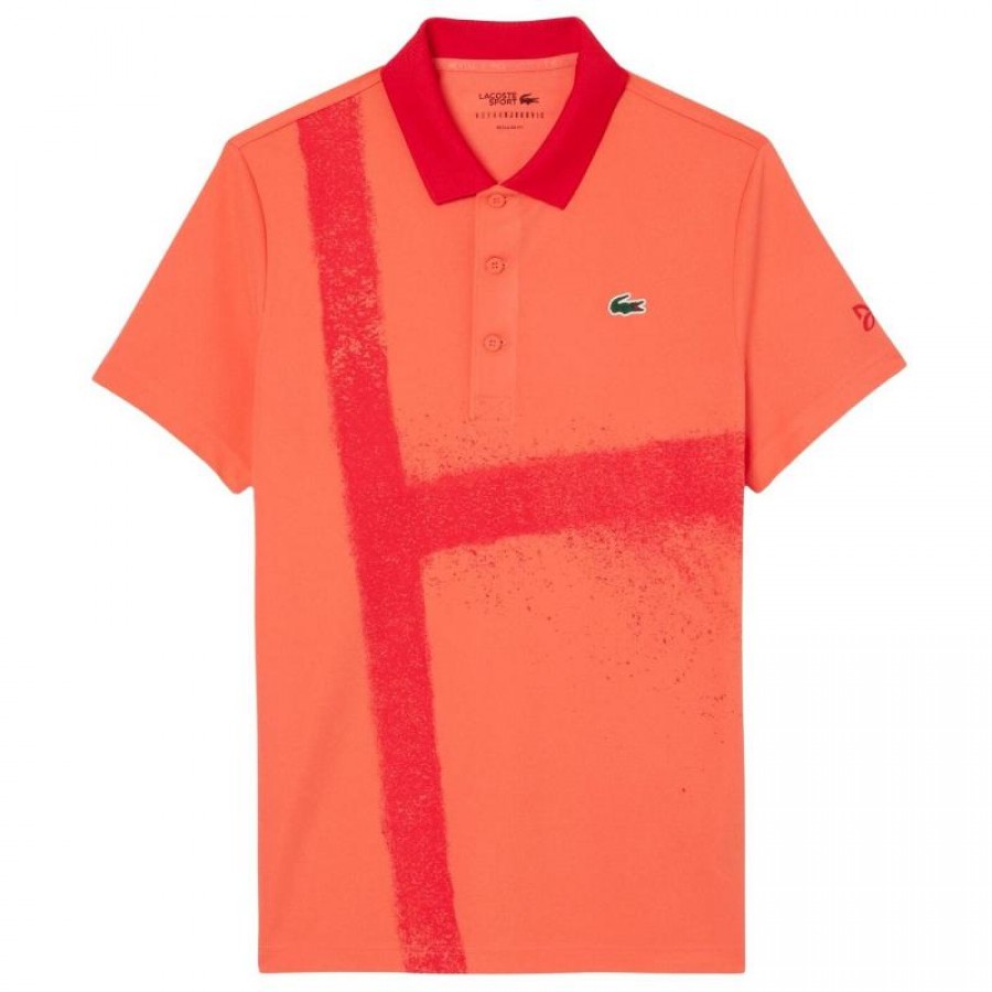 Polo Lacoste Novak Djokovic Ultra Dry Naranja Rojo  Oferta + Barato