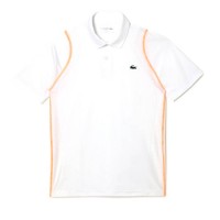 Lacoste Recycled Polyester Polo Shirt White Orange  Offer + Cheap