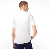 Lacoste Recycled Polyester Polo Shirt White Orange  Offer + Cheap