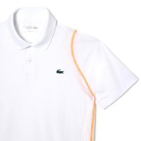 Lacoste Recycled Polyester Polo Shirt White Orange  Offer + Cheap