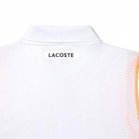 Lacoste Recycled Polyester Polo Shirt White Orange  Offer + Cheap