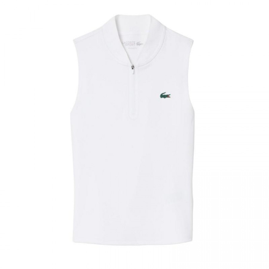 Polo Lacoste Sleeveless Ultra Dry Blanco Mujer