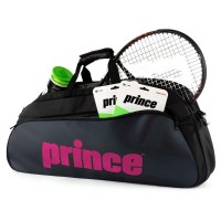 Raquetero Prince Tour 1 Negro Rosa  Oferta + Barato