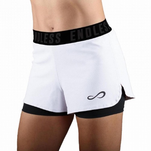 Pantaloncini Endless Tech Iconic Blanco Mujer Pantaloncini Endless Tech Iconic Blanco Mujer