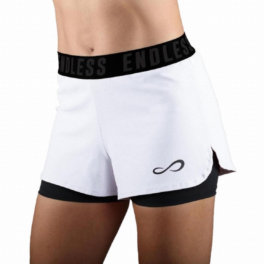 Short Endless Tech Iconic Blanco Mujer  Oferta + Barato