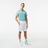 Short Lacoste Poliester Reciclado Blanco Verde