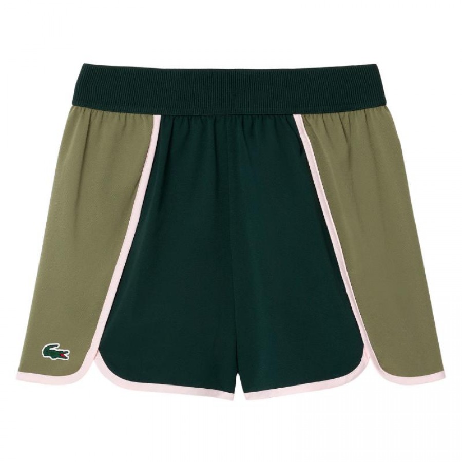 Short Lacoste Ultra Dry Verde Kaki Mujer  Oferta + Barato