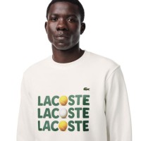 Lacoste White Plush Sweatshirt  Offer + Cheap