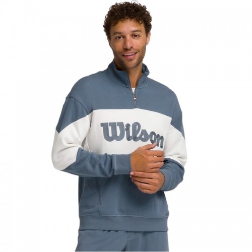 Wilson Parkside Sweat-shirt demi-zip gris sarcelle Wilson Parkside Sweat-shirt demi-zip gris sarcelle