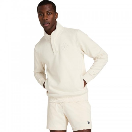 Sudadera Wilson Tenis Club Demi-Zip Beige Arena Sudadera Wilson Tenis Club Demi-Zip Beige Arena