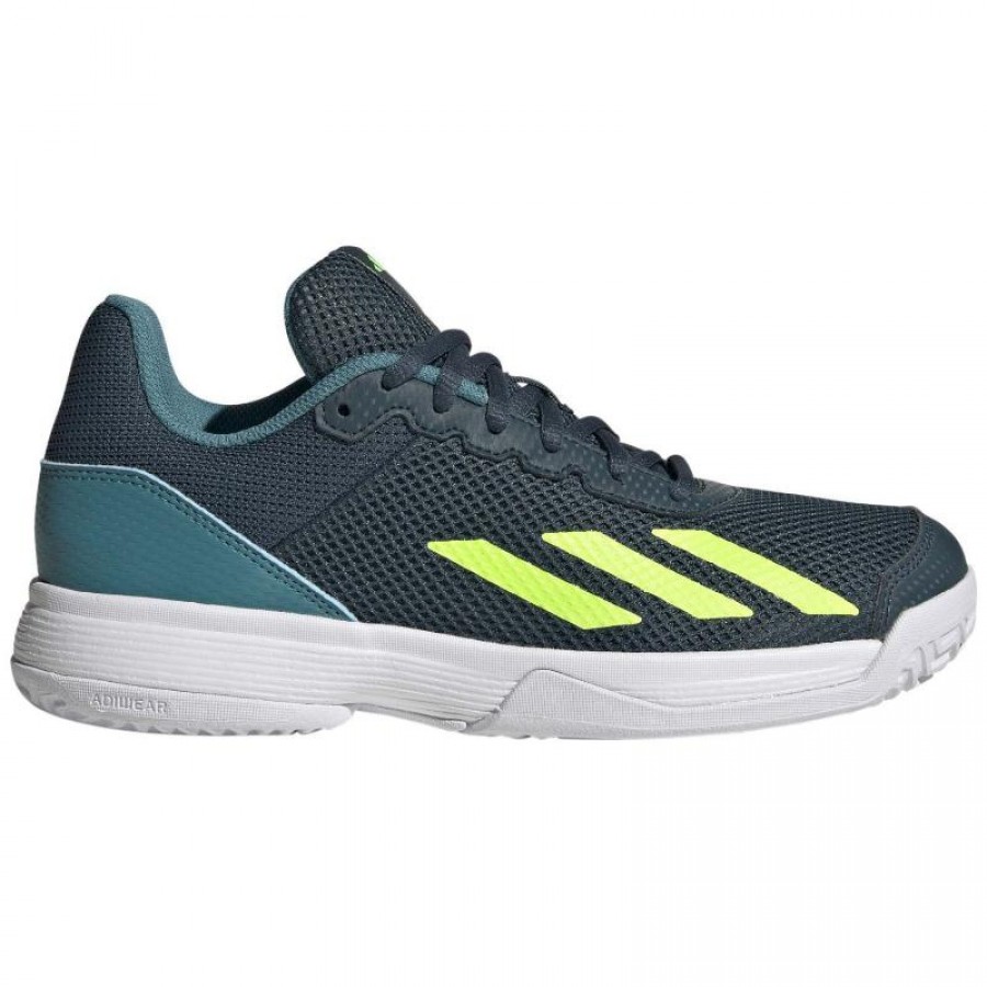 Adidas Courtflash Green Artic White Fluor Junior Baskets