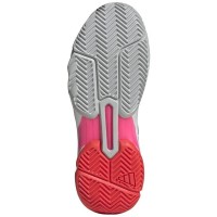 Tênis Adidas CourtJam Control 3 Branco Prata Vermelho Feminino  Oferta + Barato