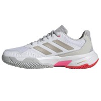 Tênis Adidas CourtJam Control 3 Branco Prata Vermelho Feminino  Oferta + Barato