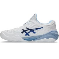 Tênis Asics Court FF 3 Novak Clay Branco Tuna Azul  Oferta + Barato