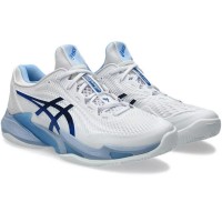 Tênis Asics Court FF 3 Novak Clay Branco Tuna Azul  Oferta + Barato