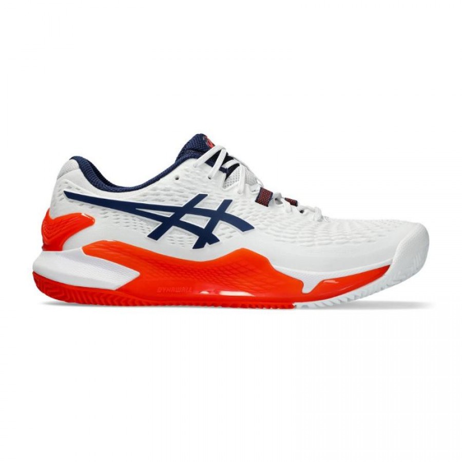 Asics Gel Resolution 9 Clay White Navy Shoes