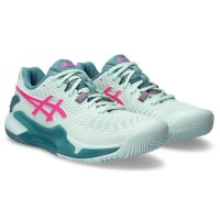 Zapatillas Asics Gel Resolution 9 Padel Menta Rosa Fluor Mujer