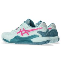 Asics Gel Resolucão 9 Padel Mint Rosa Fluor Sapatos Femininos  Oferta + Barato