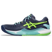 Asics Gel Resolution 9 Padel Blue Lime Electric Shoes