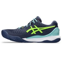 Asics Gel Resolution 9 Padel Blue Lime Electric Shoes