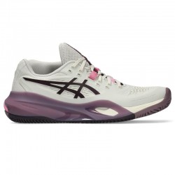 Zapatillas de Padel Asics Gel Resolution X Clay Beige Granate Oscuro Mujer