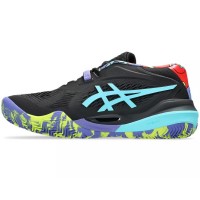 Asics Gel Resolution X Padel Black Blue Aqua Sneakers  Offer + Cheap