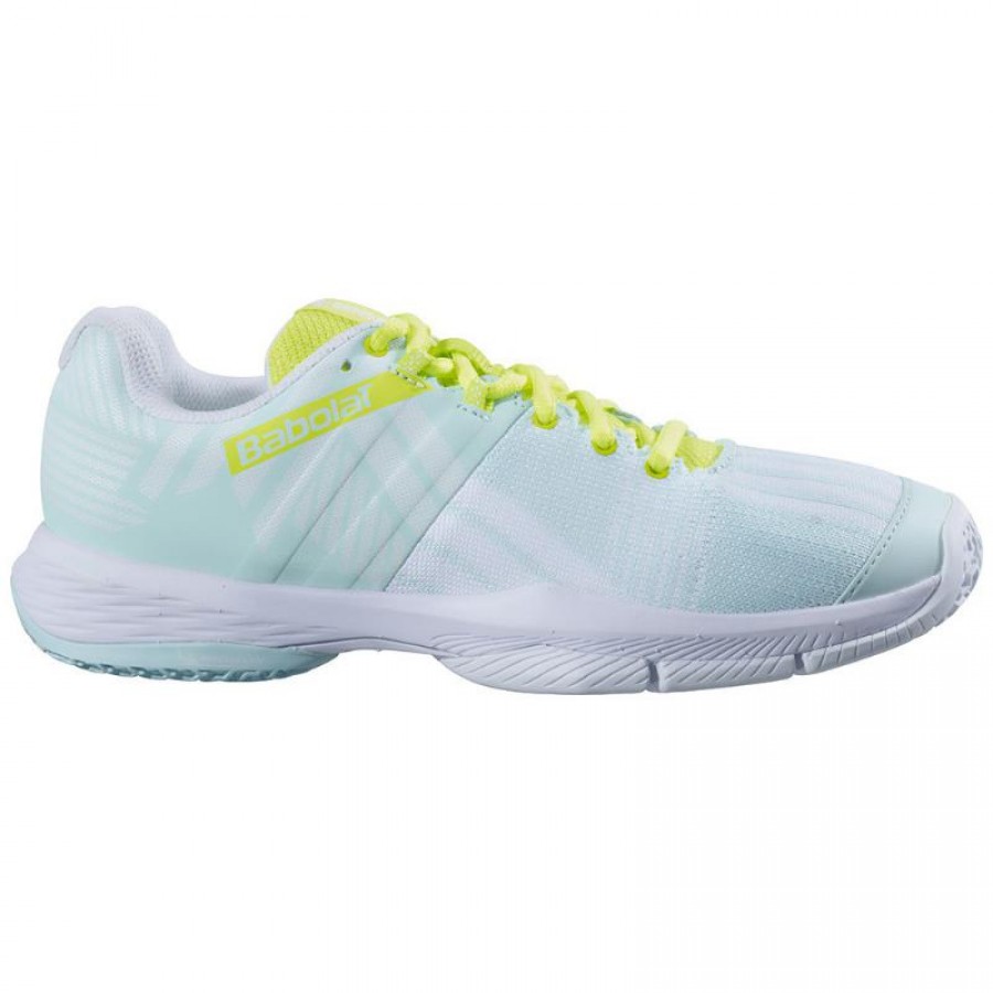 Chaussures Femme Babolat Sensa Blue Yellow Fluor