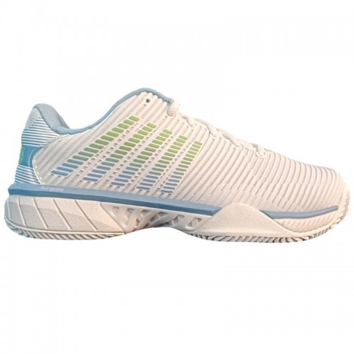 Kswiss Hypercourt Express 2 HB Clay Bianco Blu Verde Sneakers Donna Kswiss Hypercourt Express 2 HB Clay Bianco Blu Verde Sneakers Donna