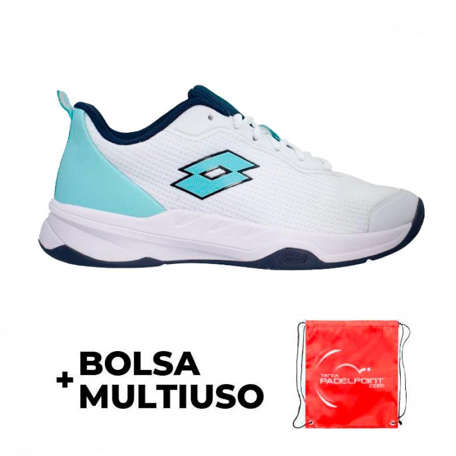 Chaussures Lotto Mirage 600 ALR Blanc Bleu Clair Femme