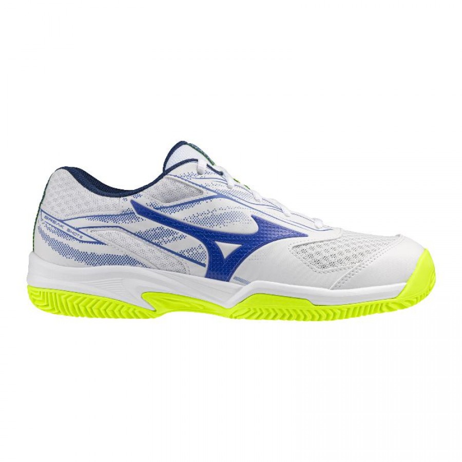 Mizuno Break Shot 5 Clay White Blue Sneakers