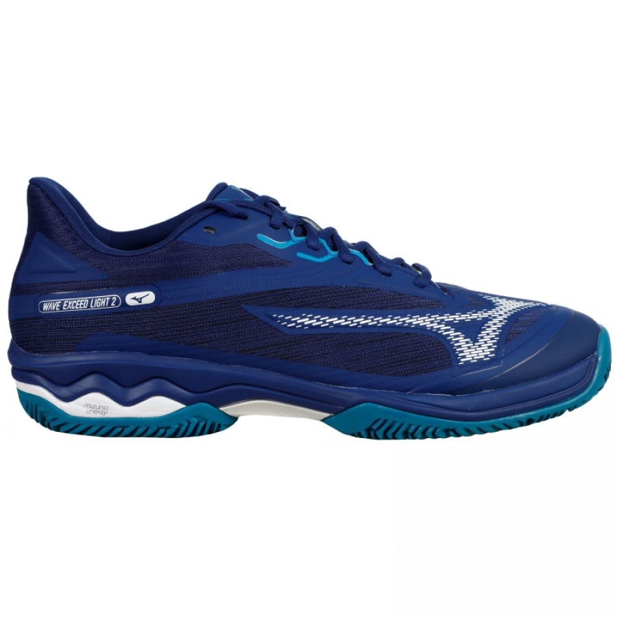 Mizuno Wave Exceed Light 2 Clay Dark Blue White Sneakers  Offer + Cheap