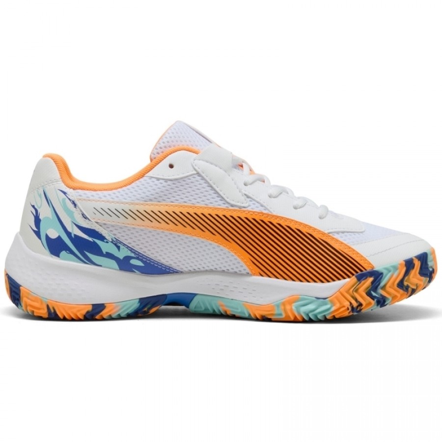 Puma Nova Court Blanc Orange Noir Baskets  Offre - Pas cher