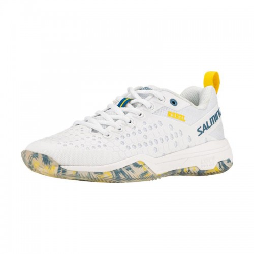 Salming Rebel Sneakers Branco Azul Amarelo Salming Rebel Sneakers Branco Azul Amarelo