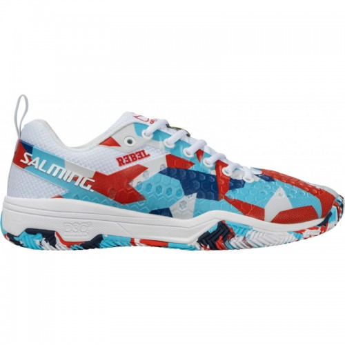 Salming Rebel Camo Bianca Rosso Blu Scarpe Salming Rebel Camo Bianca Rosso Blu Scarpe