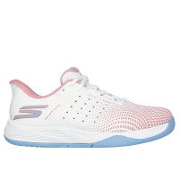 Zapatillas Skechers Viper Court Reload Blanco Rosa Mujer