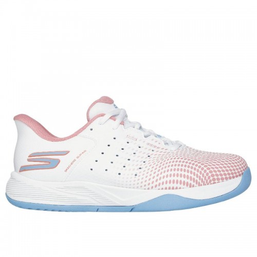 Zapatillas de Padel Skechers Viper Court Reload Blanco Rosa Mujer