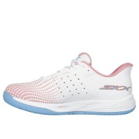 Zapatillas Skechers Viper Court Reload Blanco Rosa Mujer