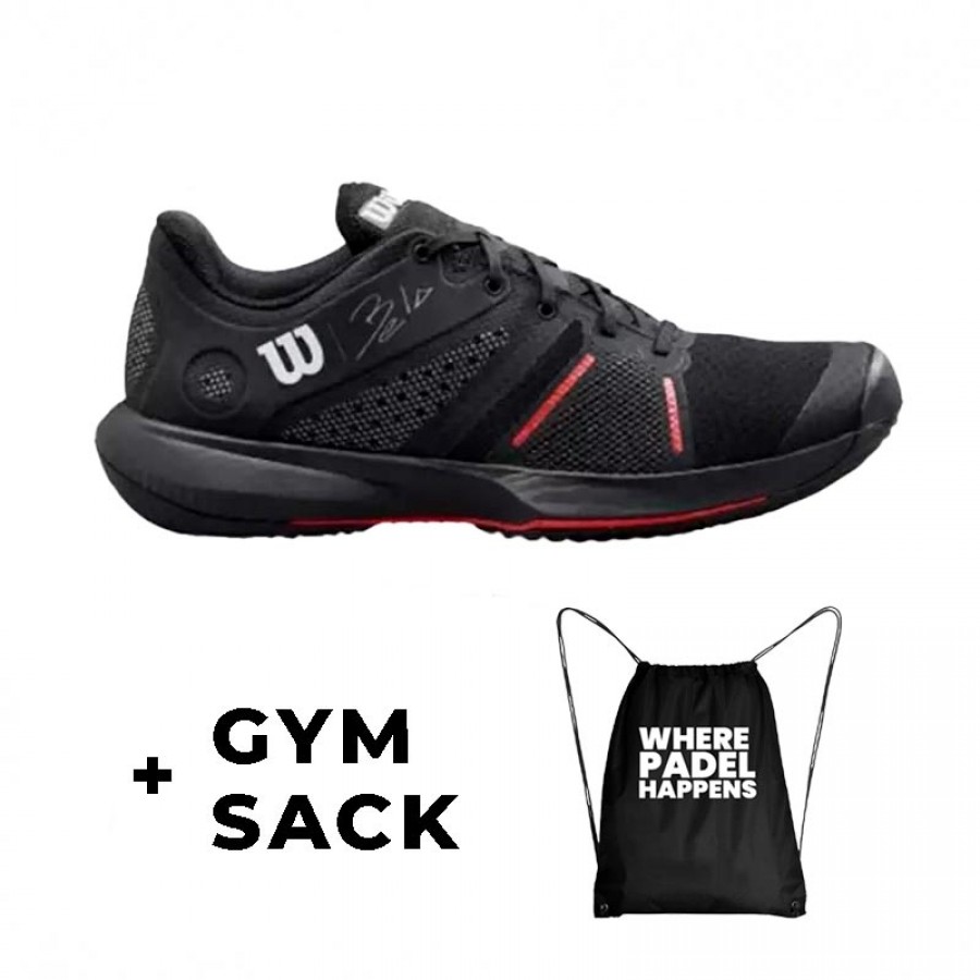 Wilson Bela Pro Tênis Preto Papoula Vermelha  Oferta + Barato