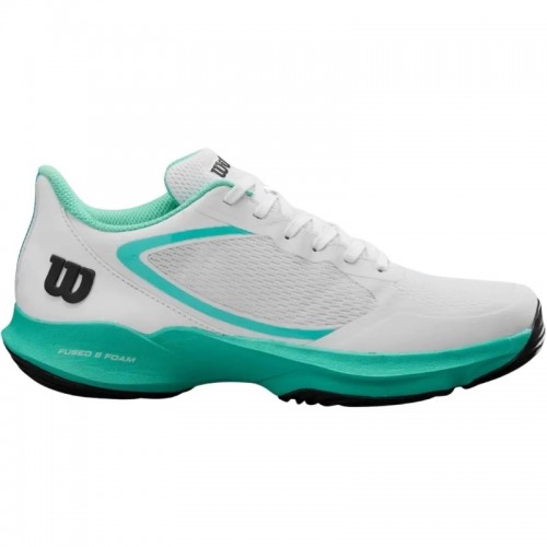 Wilson Hurakn Lite Blanc Turquoise Noir Baskets Femme Wilson Hurakn Lite Blanc Turquoise Noir Baskets Femme