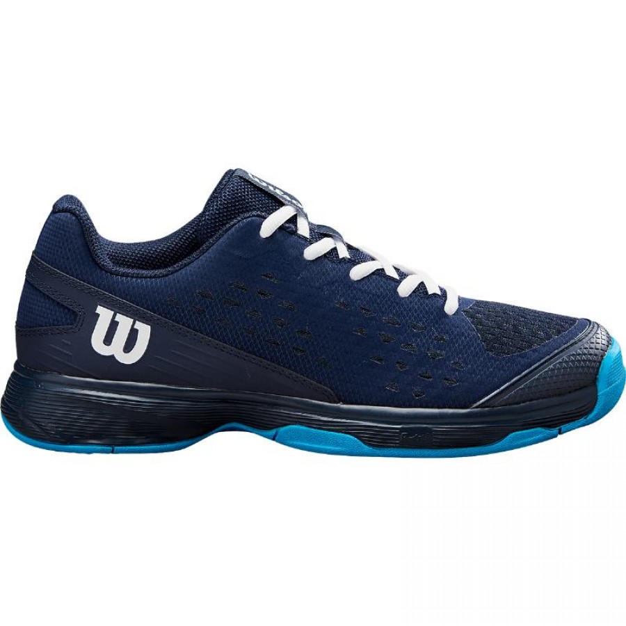 Wilson Rush Pro L Navy Blue White Junior Sneakers  Offer + Cheap